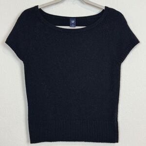 VTG GAP Black Short Sleeve Wool Cashmere Blend Sweater M